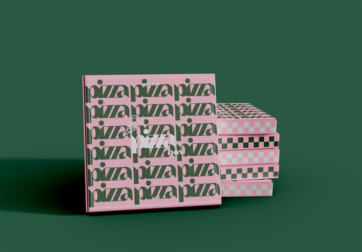 Stacked Pizza Boxes Mockup