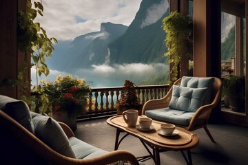 Nature's Grandeur: Scenic Balcony Views of the Mountains