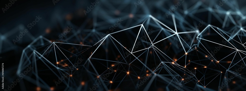 Canvas Prints ai generated illustration of light trails and dots illuminated against a black background