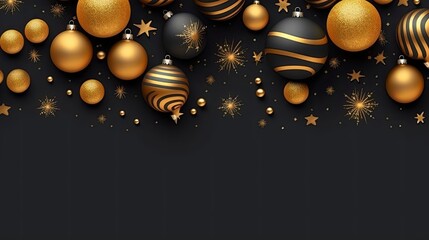 Minimalistic design Merry Christmas and Happy new year. Festive design with decorative elements.