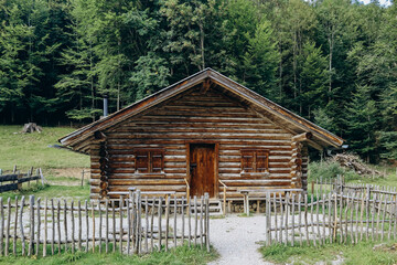Wooden hut in the forest in Bavaria, South of Germany
