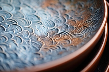 Exquisite Artistry Unveiled: A Captivating Macro Shot Revealing the Delicate Craftsmanship and Mesmerizing Intricacies of a Handcrafted Ceramic Vase
