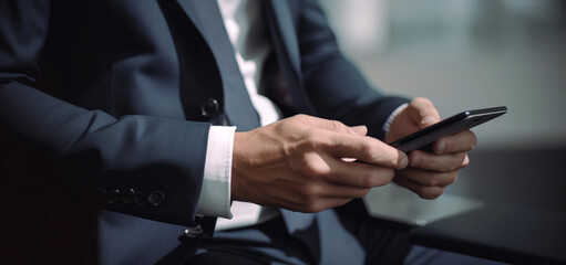 businessman typing on a tablet, hands using mobile device, connectivity concept image,