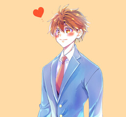 男子学生　恋　立ち絵　爽やか