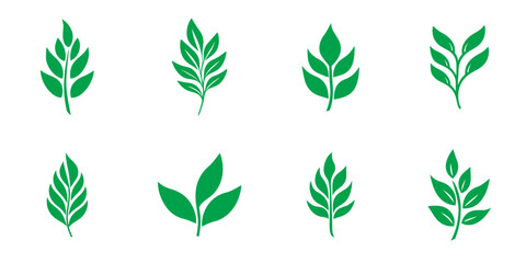 Green leaf ecology nature element vector collection