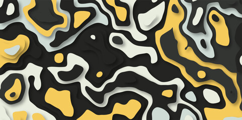 Paper cut 3d render topography abstract ,beautiful color palette colors, waves and layers, flat fiber structures, holes, macro texture digital art ,background for desktop, vector illustration