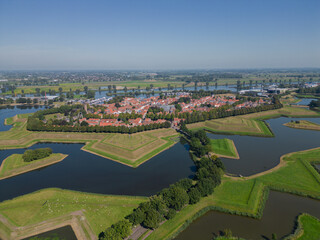 Fototapeta na wymiar Aerial view of the fortress town of Heusden, province of 'Noord-Brabant', the Netherlands