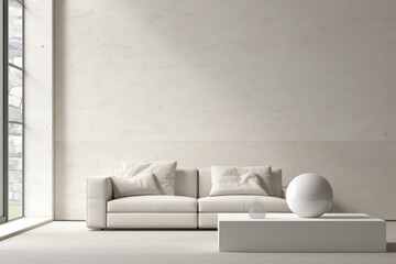 modern interior design minimalist style and a white sofa