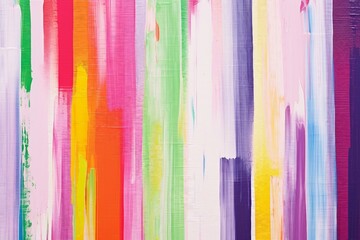 マルチカラーの抽象背景油絵バナー）紫とピンクと黄色のラフな縦縞