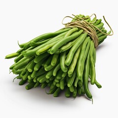 a bundle of fresh green beans, illustrating their slender shape and crunchy texture