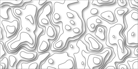 3D Contour map background. Vector geography scheme and terrain. Topography grid map. Stylized topographic contour map. Geographic line mountain relief. Abstract lines or wavy backdrop background.