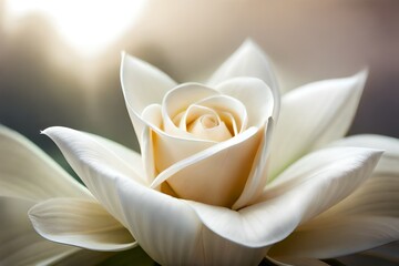 Fototapeta na wymiar Generate a mesmerizing HD image of a pristine White Rose in soft natural light