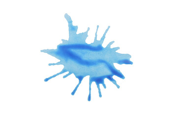 Blue pastel watercolor blush isolated on transparent background.