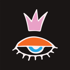 Obraz premium Eye Surreal psychedelic vector illustration. Clipart. Vector illustration