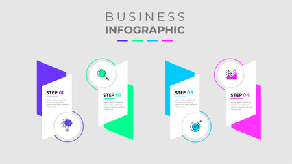 Vector Infographic design with icons and 4 options or steps. Infographics for business concept. Can be used for presentations banner, workflow layout, process diagram, flow chart, info graph