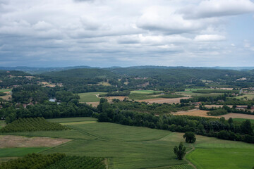 Fototapeta na wymiar France countryside panorama landscape (dordogne, correze)