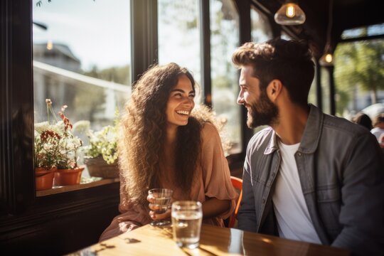 Young couple on their first date - stock photography © 4kclips