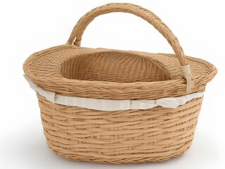 Fototapeta na wymiar wicker basket isolated on white background
