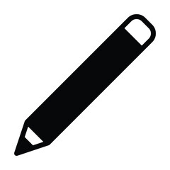 Pencil icon vector doodle element for education in a glyph pictogram illustration