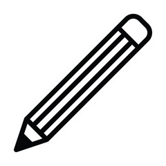 Pencil icon vector doodle element for education in a glyph pictogram illustration