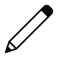 Pencil icon vector doodle element for education in a glyph pictogram illustration