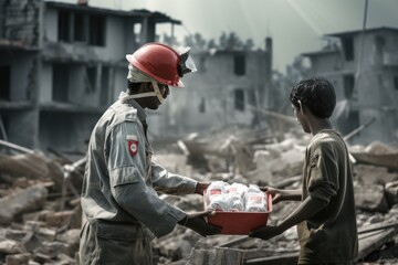 Humanitarian aid, representing global compassion and support