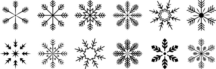 Set of snowflake icons. Design can use for web and mobile app