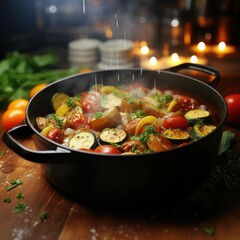  Ratatouille in a frying pan