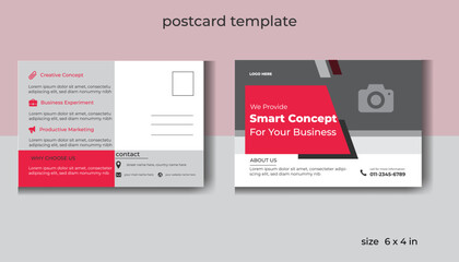 Modern corporate business postcard template, Business EDDM marketing postcard design.