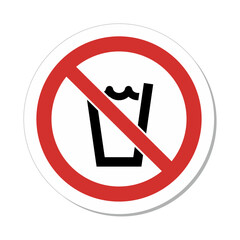 ISO Prohibition Sign: No Drinking Symbol