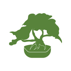 Bonsei logo vector illustration design template