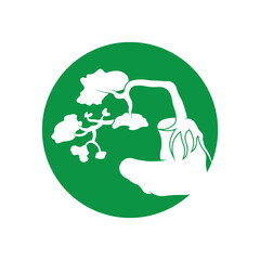 Bonsei logo vector illustration design template