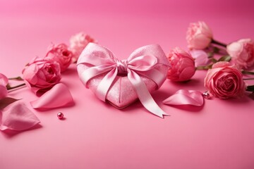 Delicate Blossom on Colored Backdrop in Studio