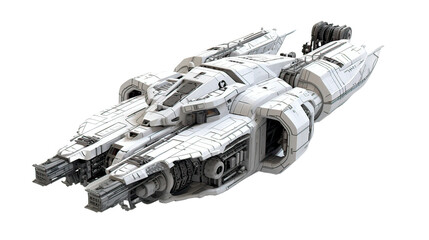 3D render of the spaceship isoleted on white background