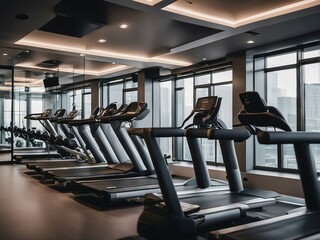 Gym interior with blurred background
