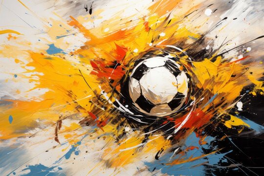 Soccer ball in action.