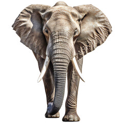 White African Elephant isolated on transparent