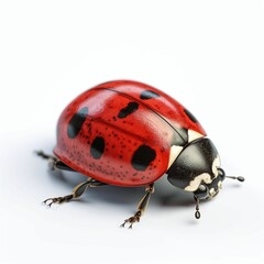 Fototapeta premium Closeup of a ladybug on a white background, AI-generated.