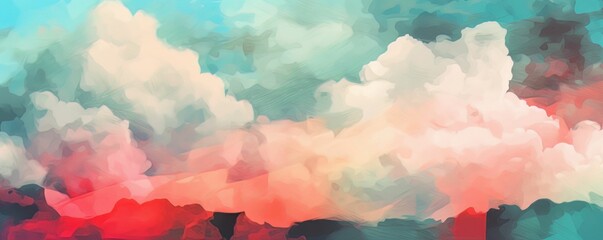 Illustration of abstract watercolor painting with vibrant colors