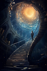 Stairway to Infinite Knowledge: A Library in the Fantasy Galaxy. Generative AI