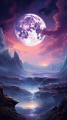 Sunset in the clouds. AI generated art illustration.