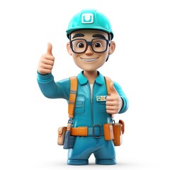 Fototapeta premium Chinese Maintenance Worker with a Smile