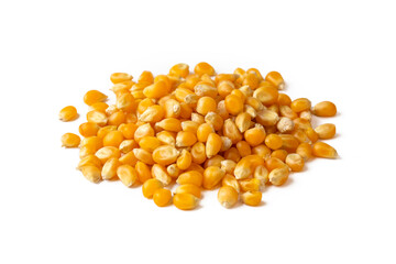 Dried corn on the white background