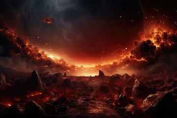 Cosmic Armageddon, Judgment Day of Planet Earth - obrazy, fototapety, plakaty