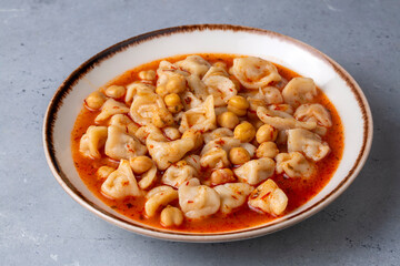 Traditional delicious Turkish food; ring soup (Turkish name; Yuksuk corbasi or yuzuk corbasi)