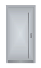 Grey outdoor door. vector illustration