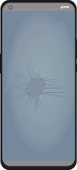 Broken screen on mobile application. vector