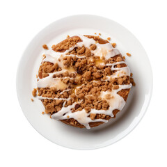 A Plate of Coffee Cake Isolated on a Transparent Background