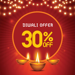 Diwali sale special offer unit with lights and diya
