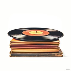 Vintage Vinyl Records Stack - Music Appreciation and Retro Charm